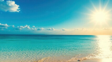 Obraz premium Fine beach sand glistening under the radiant summer sun, paradise, summer