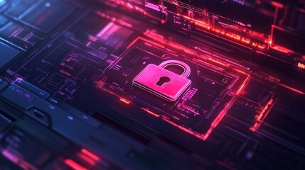 Obraz premium Digital padlock symbolizing cybersecurity and protection