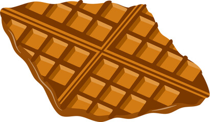 Croffle illustration. Waffle illustration. Croissant illustration.