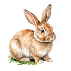 Fototapeta premium Rabbit hand drawn illustration on transparent PNG