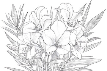 Delicate Floral Line Art Illustration