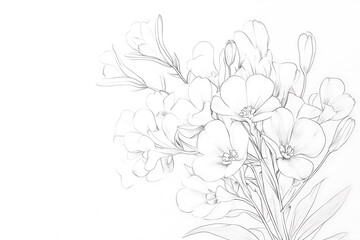 Fototapeta premium Delicate Floral Line Art Illustration