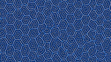 Obraz premium Stylish hexagon pattern in blue and gold, perfect for backgrounds, textures, or modern design projects