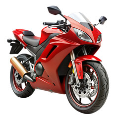 red motorcycle on white background