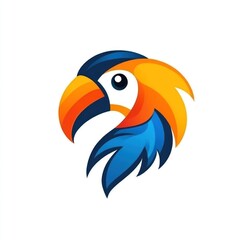 Obraz premium Colorful toucan head logo design.