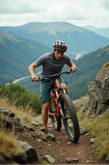 Fototapeta premium Mountain biking