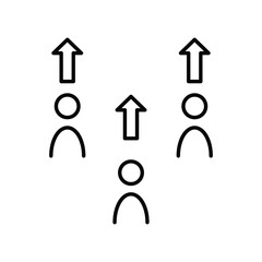 leader growth line icon with white background vector stock illustration