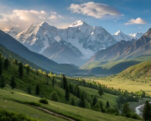 Naklejka premium Breathtaking International Mountain Day Celebration: Stunning Global Mountain Landscapes