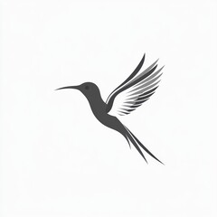 Obraz premium Stylized hummingbird in flight, minimalist design. (1)