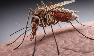 Naklejka premium Dengue Virus Outbreak as a mosquito-borne illness or breakbone fever or a viral infection caused by an mosquitoes resulting in West Nile Virus Zika or malaria