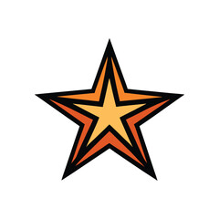 Obraz premium Star color icon vector on White Background ,Vector Art Illustration on white background.