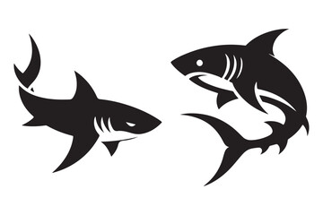 Silhouette of a Shark Dynamic Vector Illustration for Ocean Themes