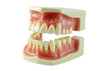Obraz premium A realistic dental model showcasing teeth and gums, ideal for educational purposes in dental health and anatomy.