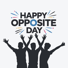 Happy opposite day colorful silhouette vector art illustration.