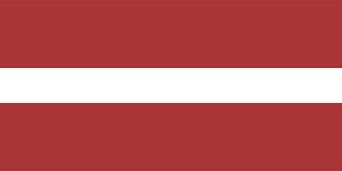 Obraz premium Vector illustration of the Latvian flag in its original 2:3 aspect ratio, featuring two dark red horizontal bands with a white horizontal stripe in the center. Clean and versatile design.