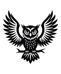 Owl silhouette vector illustrations