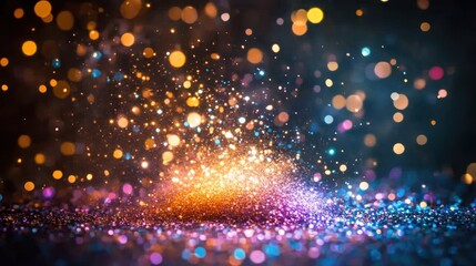 Obraz premium Abstract bokeh background with colorful glitter and lights.