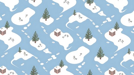 Obraz premium Pattern winter island, pattern for your design packaging or design background