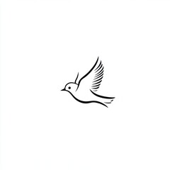 Obraz premium Simple line drawing of a bird in flight.