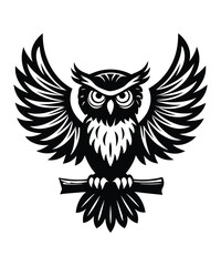 Owl silhouette vector illustrations