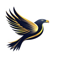 Obraz premium Abstract stylized black and gold eagle in flight.