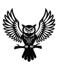 Owl silhouette vector illustrations