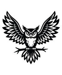 Obraz premium Owl silhouette vector illustrations