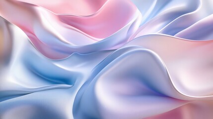 Obraz premium Pastel fabric layers gracefully undulate, forming an elegant abstract design with soft curves and gentle hues, perfect for creative projects. Generative AI