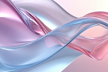 Fototapeta premium Vibrant 3D abstract waves flow in delicate pastel shades, creating a dynamic visual experience with plenty of copy space available. Generative AI
