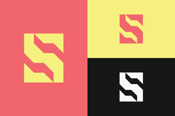 modern letter S logo, simple letter S logo.