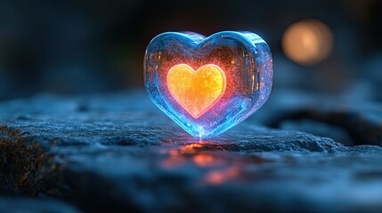 Fototapeta premium A 3D rendering of a social media notification icon features a heart symbol, representing online success