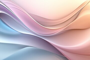 Fototapeta premium Soft undulating waves in pastel colors create a tranquil backdrop, providing ample space for creative mockups and design elements. Generative AI