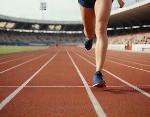 Obraz premium runner's athlete in action on the track with joggers