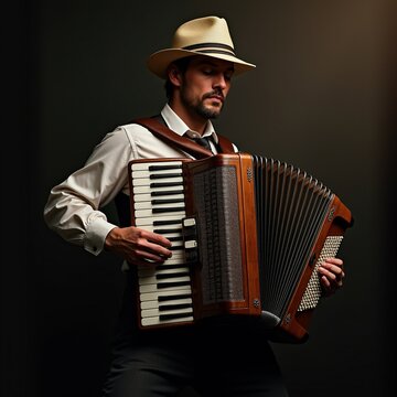 man playing the accordion