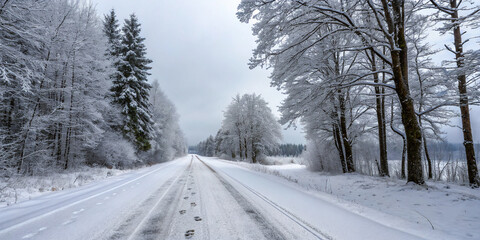Obraz premium road in winter