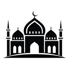 Mosque Silhouette Vector Art, Islamic Illustration