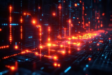 Obraz premium abstract business technology background showcasing digital elements and patterns that evoke a sense of innovation and progress in a modern corporate environment