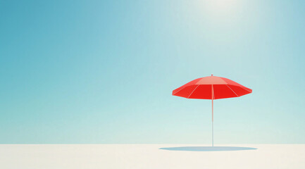 Obraz premium Beach Umbrella Form on a Sunny Day: Relaxing Coastal Vibes and Sunlit Escapes