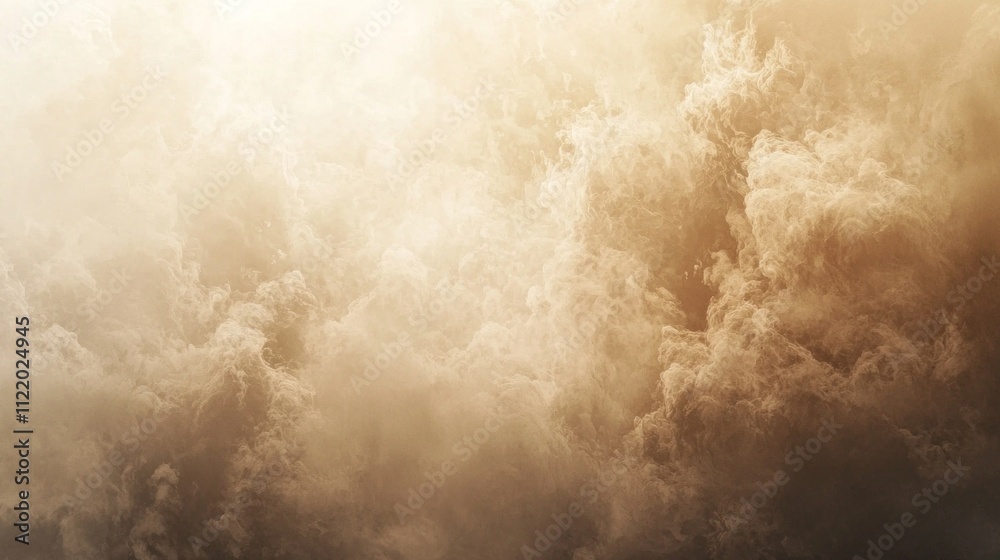 Poster soft mocha clouds drift gracefully across the sky at dawn, creating a tranquil and artistic fusion o