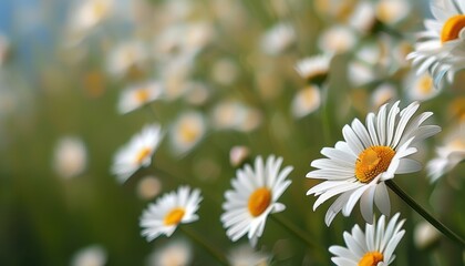 Fototapeta premium Bright daisy flower background with space for text