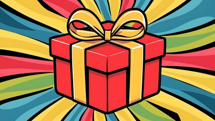 Vector background with gift box.