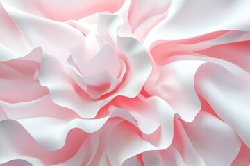 Obraz premium Soft curves and pink-white hues create a flowing abstract design, offering a perfect backdrop for artistic projects or presentations. Generative AI