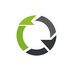 Obraz premium Circular arrows in green and gray, signifying continuous process or cycle.