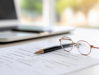 Modern Business Workspace with Live Charts and Reports on Desktop Computer Desk