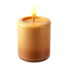 3d clay toy candle  isolated on transparent background