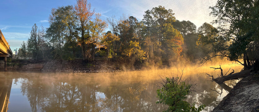 Neches River on a November morning in Texas