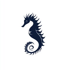 Naklejka premium Stylized seahorse silhouette illustration.