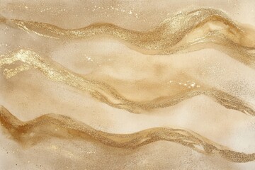 Obraz premium Elegant golden waves with textured design on canvas. Generative AI