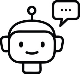 Obraz premium Chat bot icon vector illustration