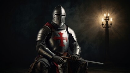 Naklejka premium sad helpless knight